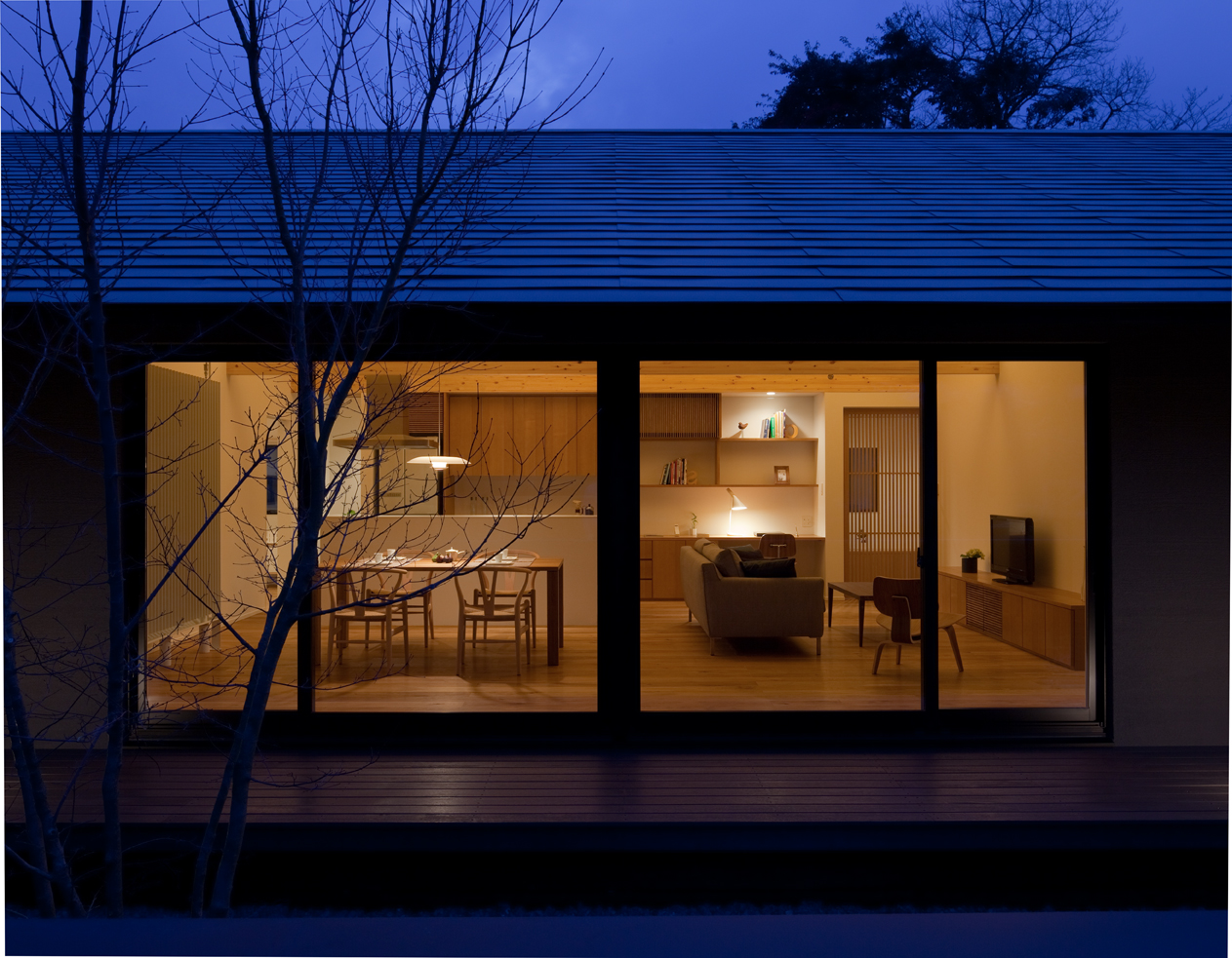 無垢素材の平屋