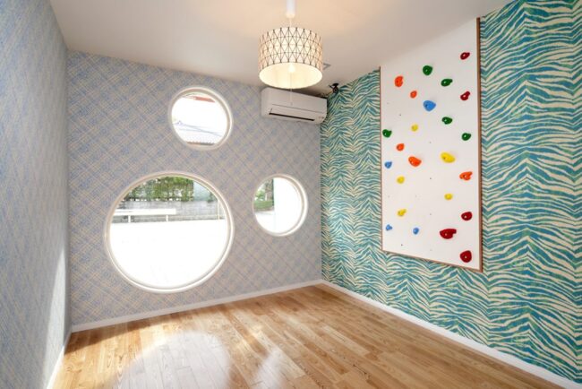 自然素材のモデルルームの子供部屋